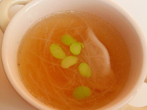レンジで簡単♪水餃子と春雨の中華スープ
